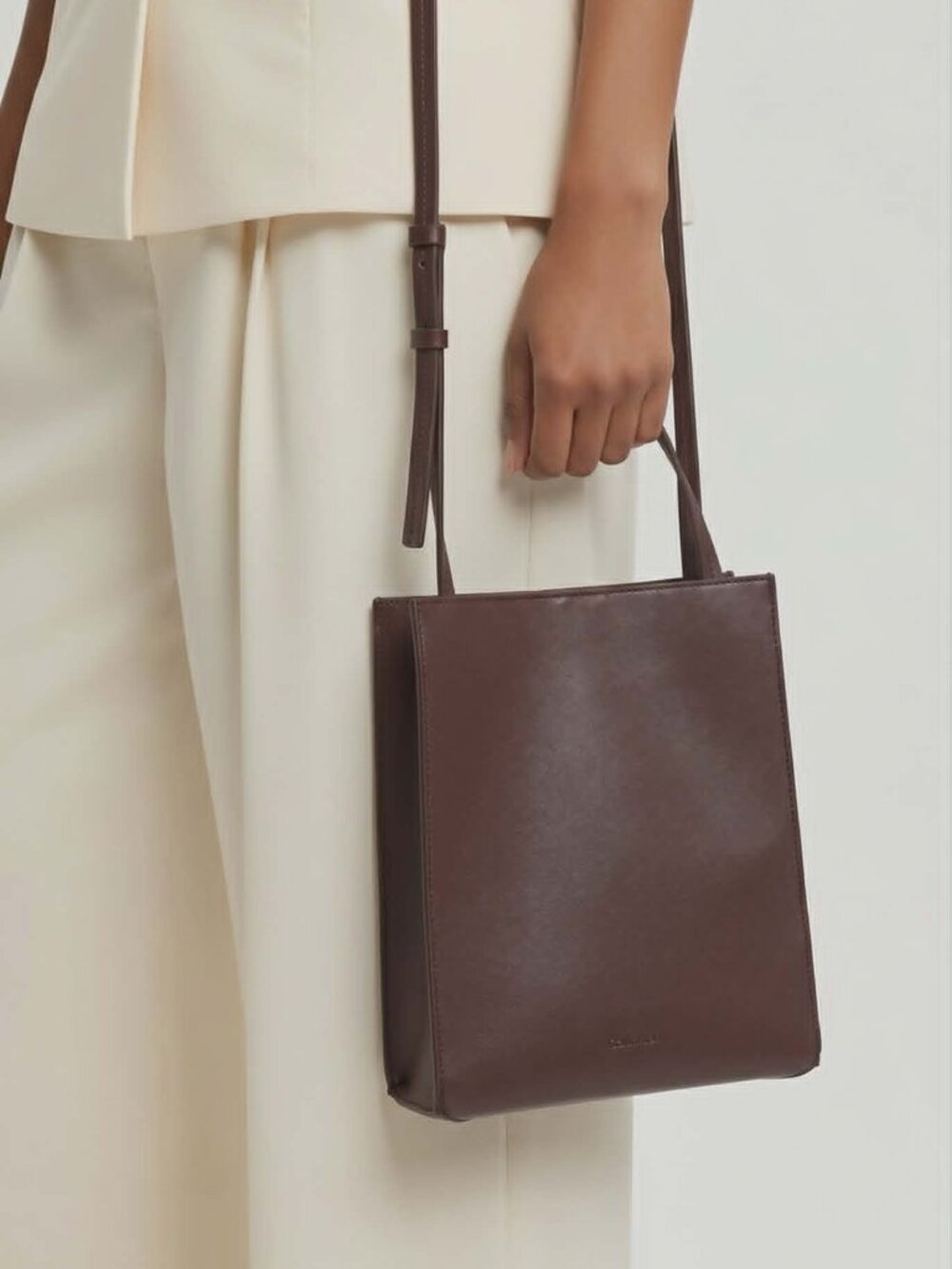 Calvin Klein Vegan Leather North/South Mini Tote or Crossbody Bag